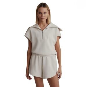 Varley Cream Athletic Shorts